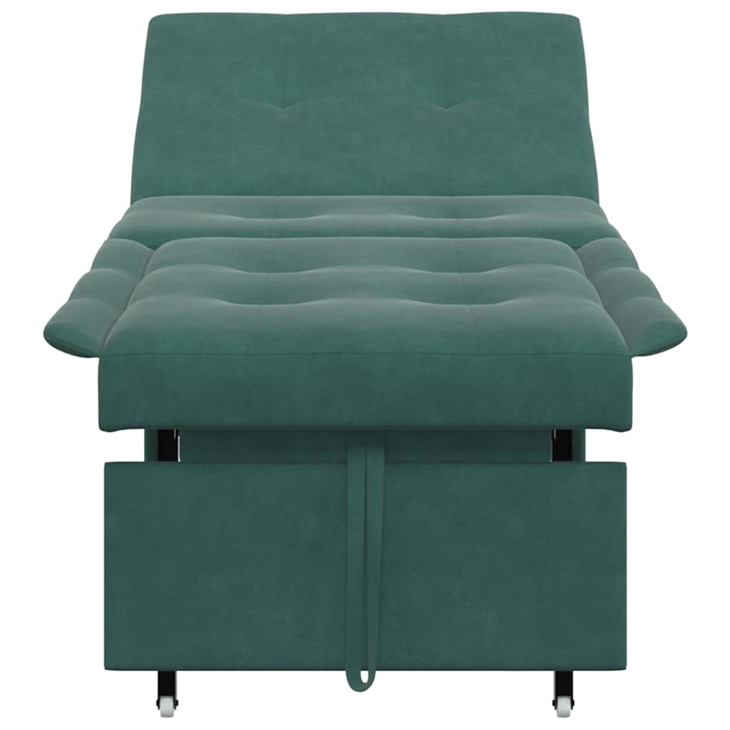 Sofá-Cama Verde-escuro 67 x 194 x 38 cm Veludo