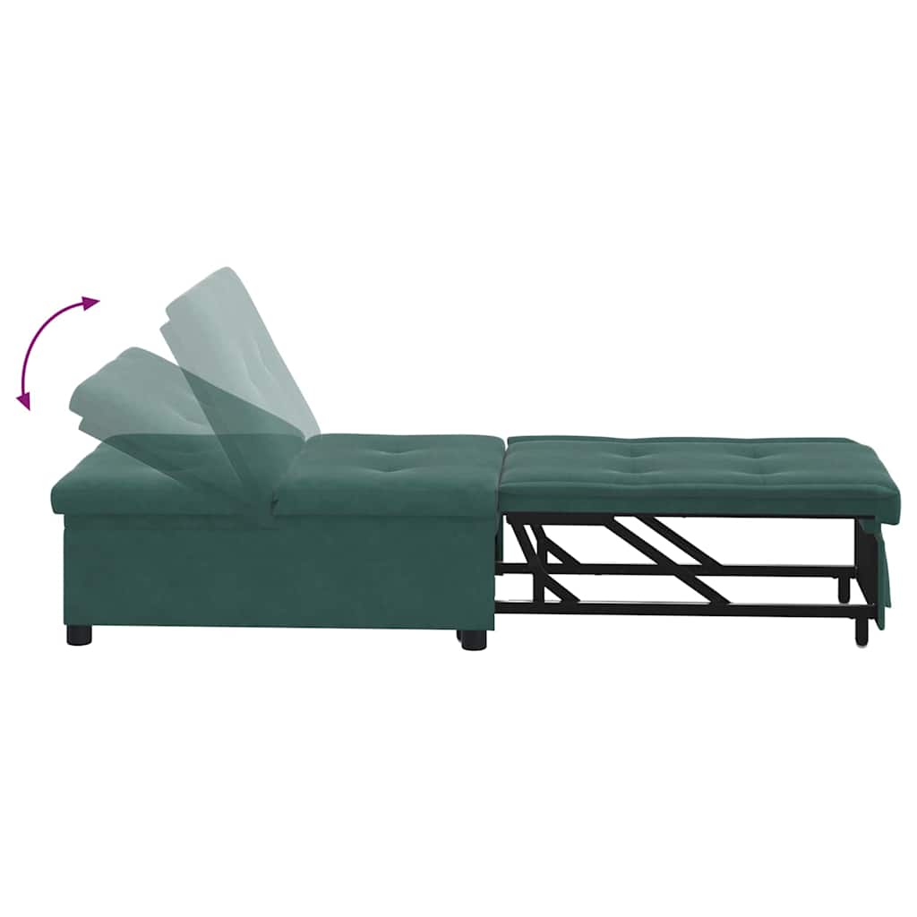 Sofá-Cama Verde-escuro 67 x 194 x 38 cm Veludo