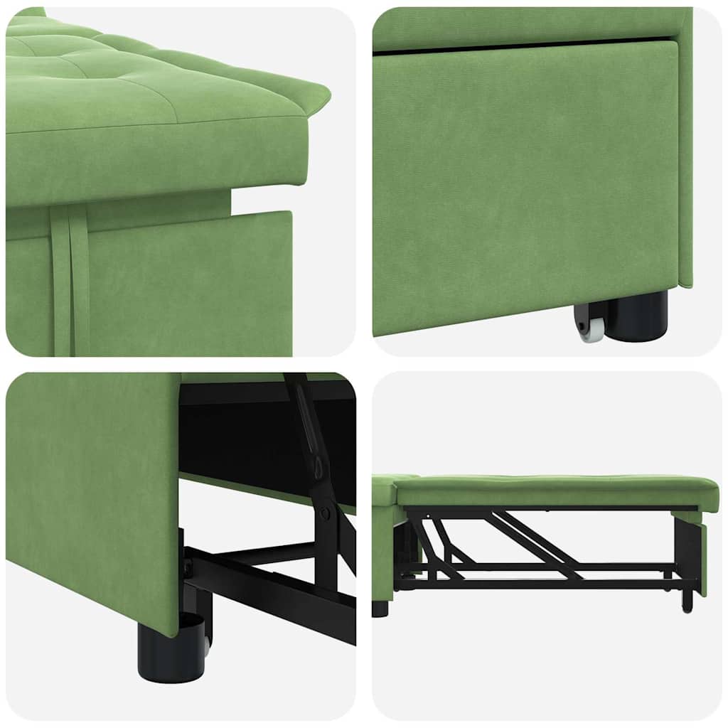 Sofá-Cama Verde claro 67 x 194 x 38 cm Veludo