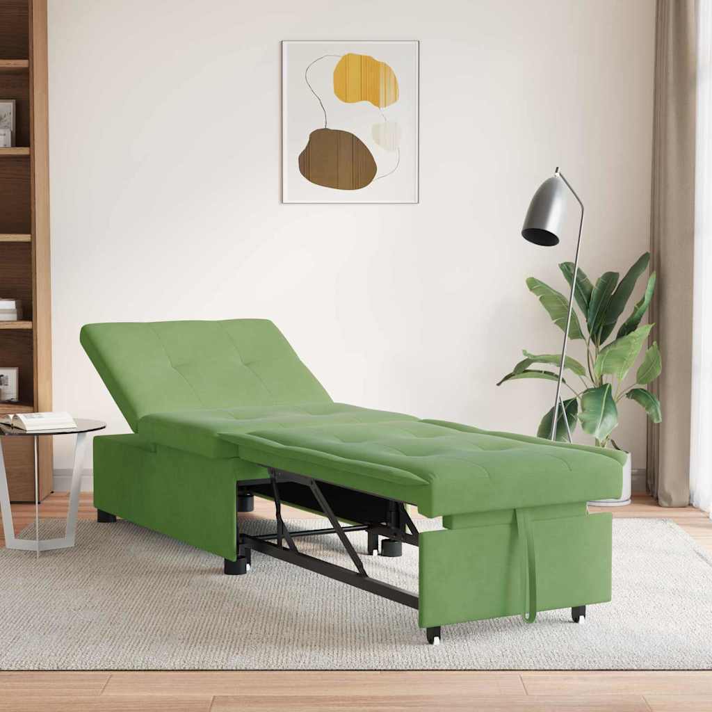 Sofá-Cama Verde claro 67 x 194 x 38 cm Veludo