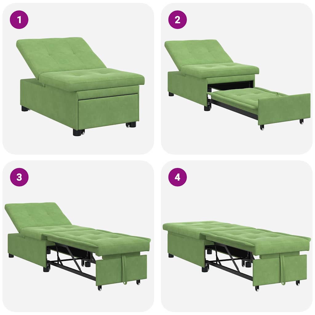 Sofá-Cama Verde claro 67 x 194 x 38 cm Veludo