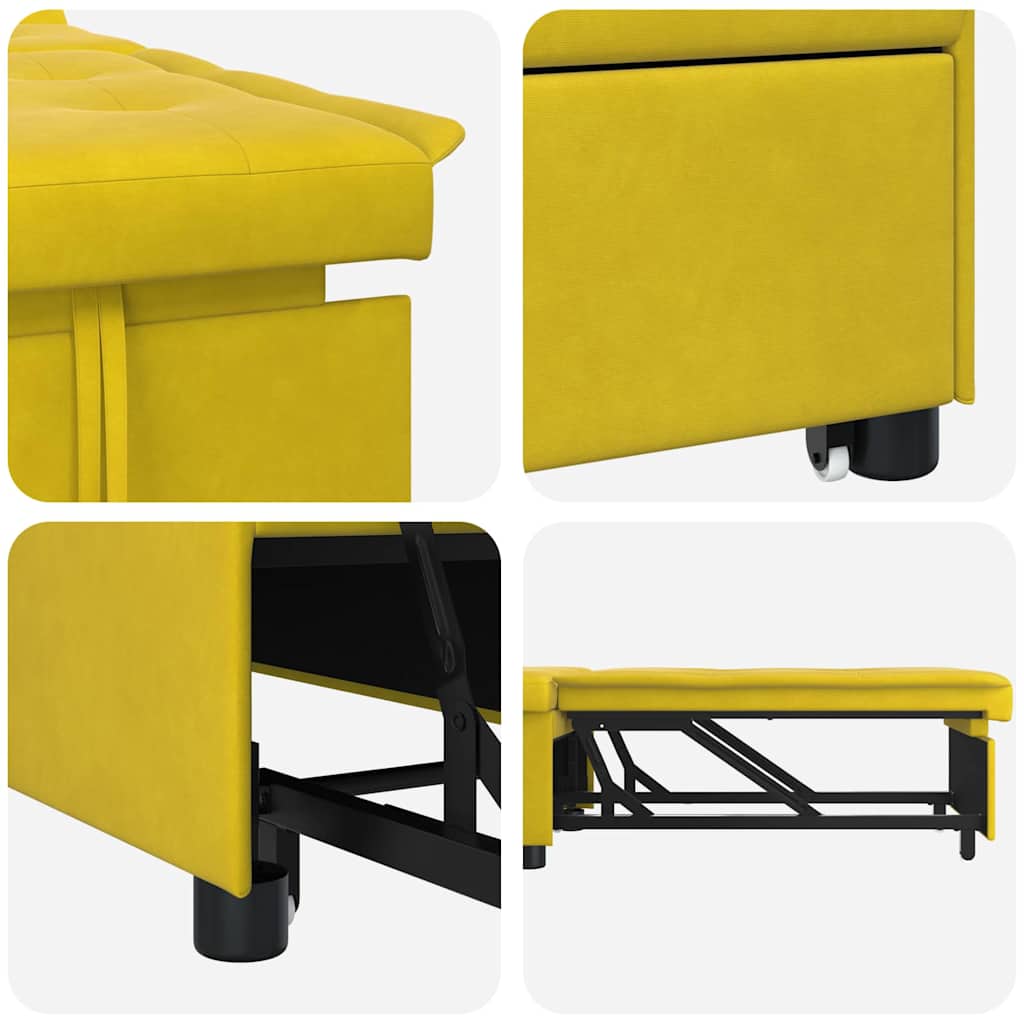 Sofá-Cama Amarelo 67 x 194 x 38 cm Veludo
