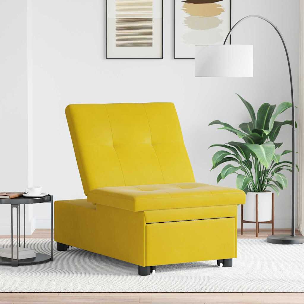 Sofá-Cama Amarelo 67 x 194 x 38 cm Veludo