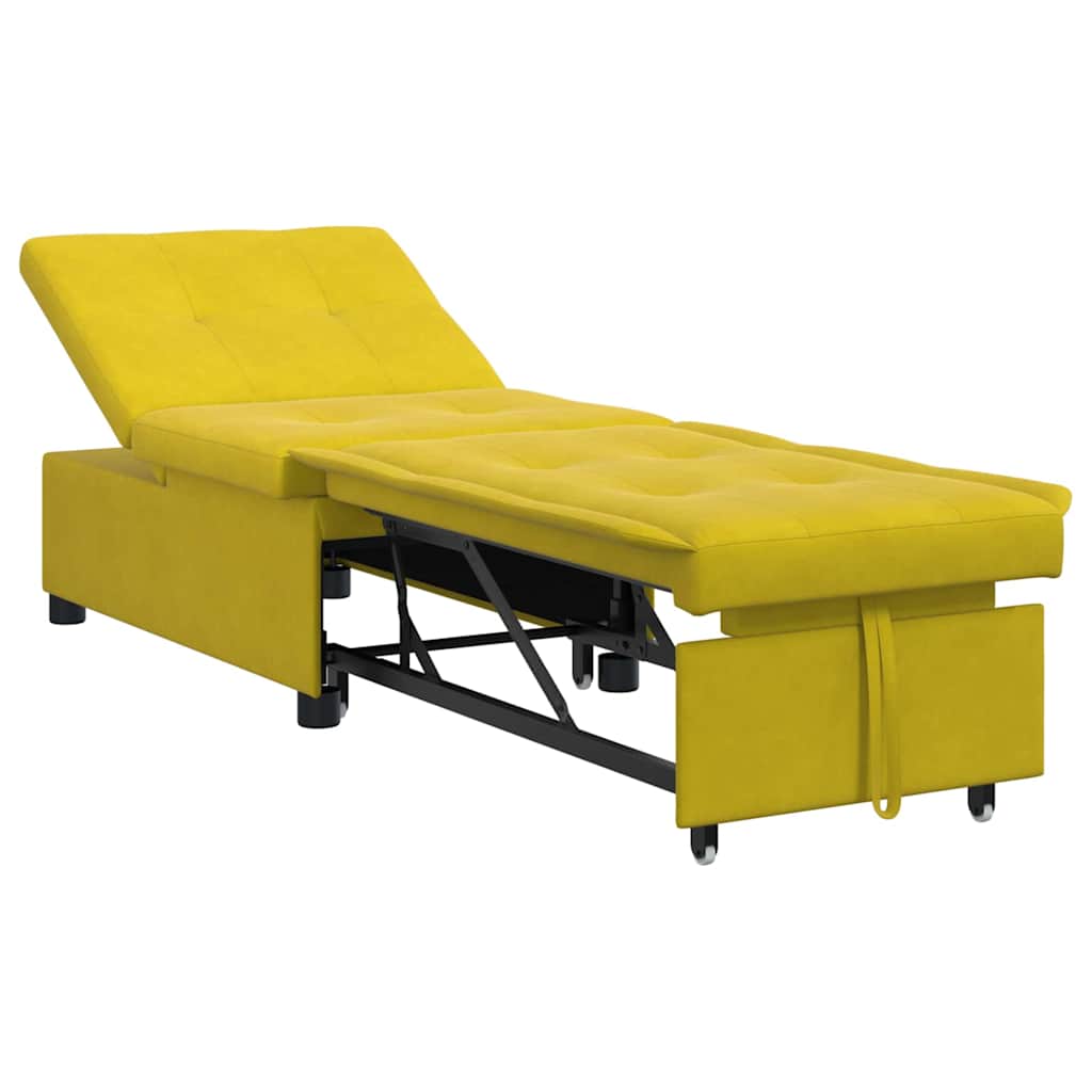 Sofá-Cama Amarelo 67 x 194 x 38 cm Veludo
