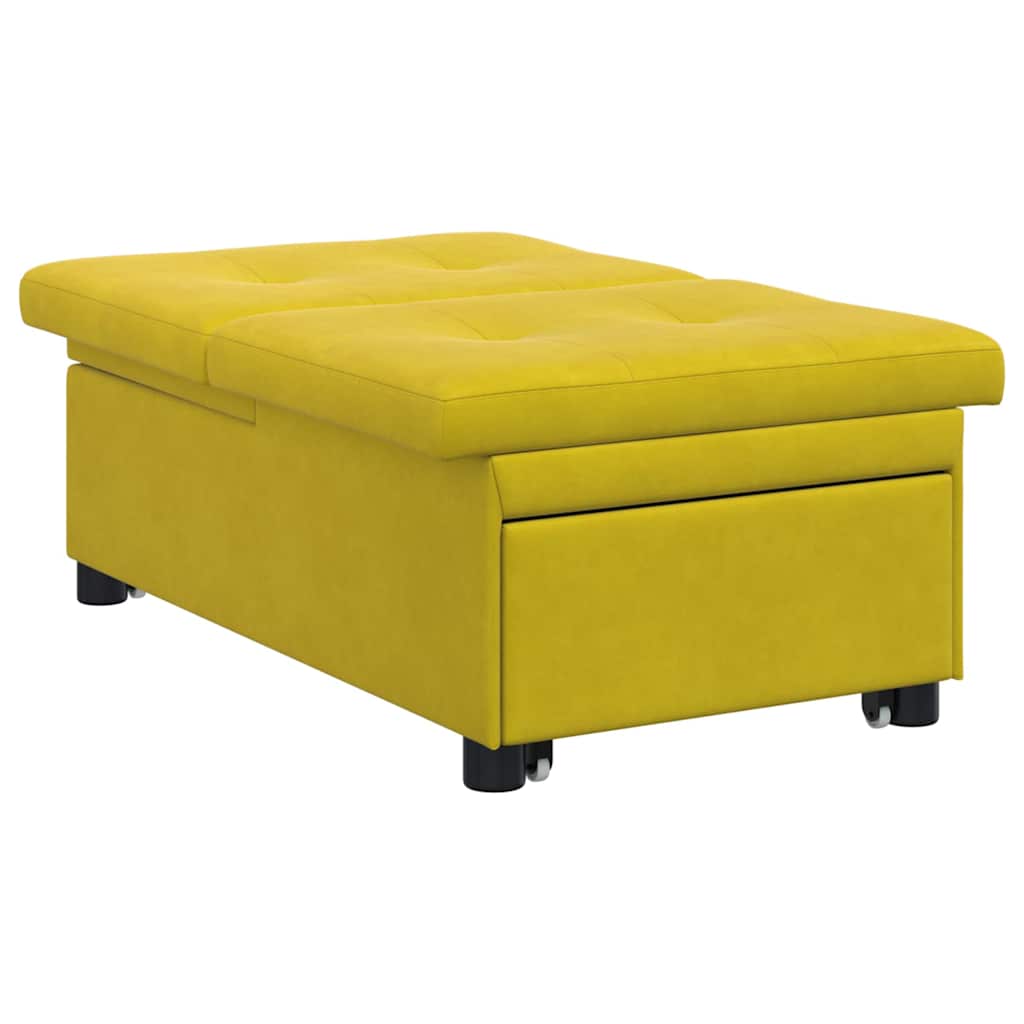Sofá-Cama Amarelo 67 x 194 x 38 cm Veludo