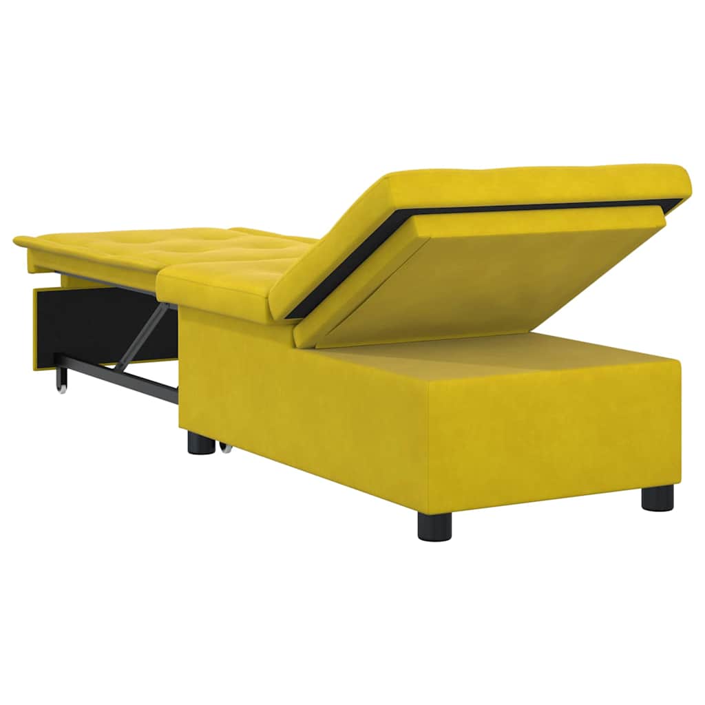 Sofá-Cama Amarelo 67 x 194 x 38 cm Veludo