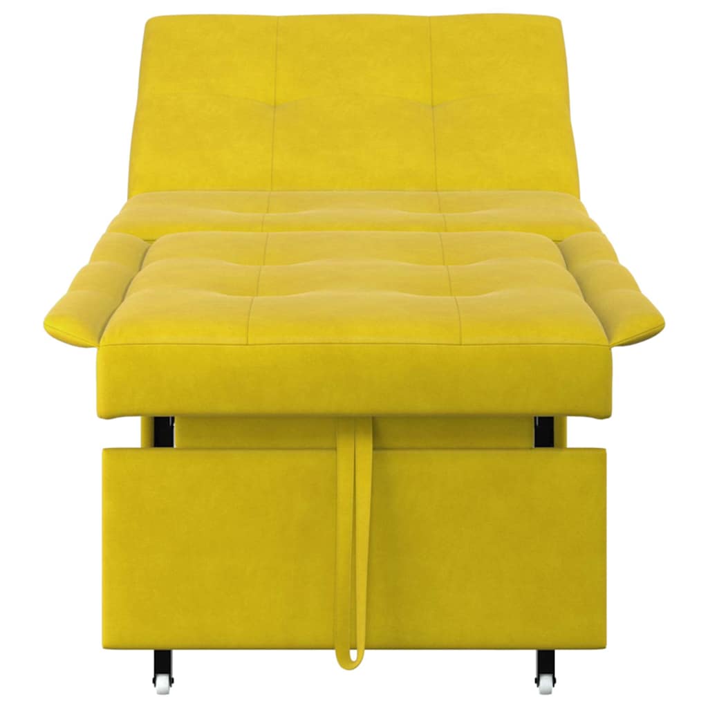 Sofá-Cama Amarelo 67 x 194 x 38 cm Veludo