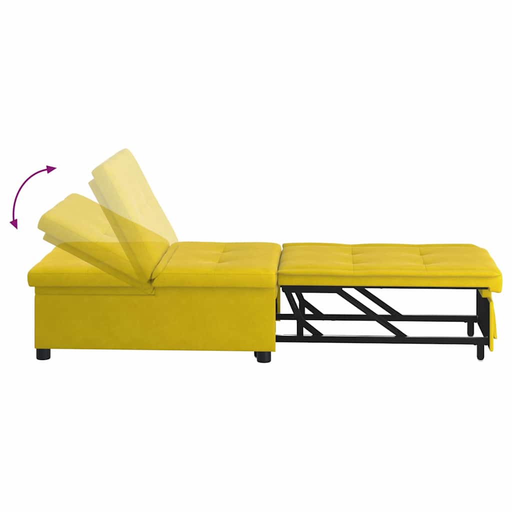 Sofá-Cama Amarelo 67 x 194 x 38 cm Veludo