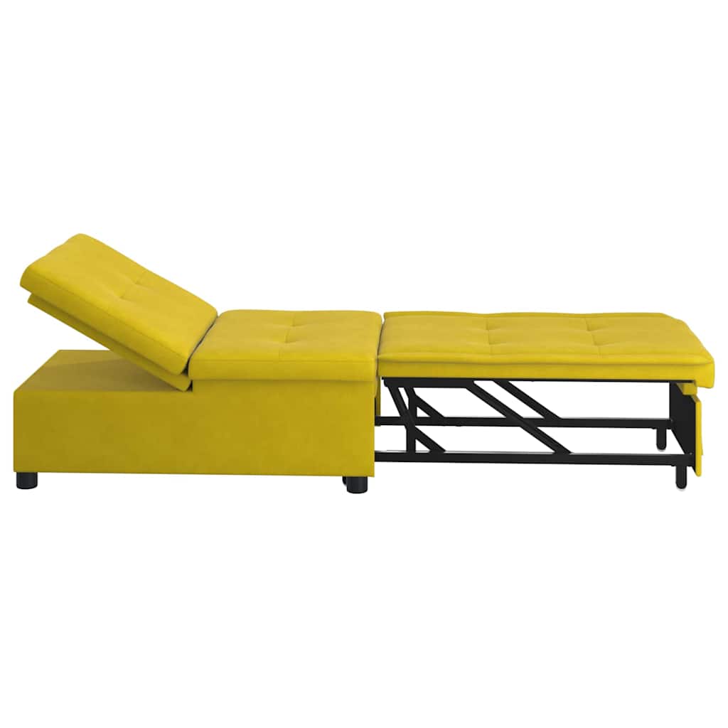 Sofá-Cama Amarelo 67 x 194 x 38 cm Veludo