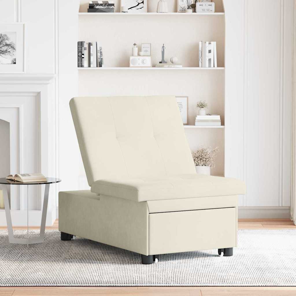 Sofá-Cama Creme 67 x 194 x 38 cm Veludo