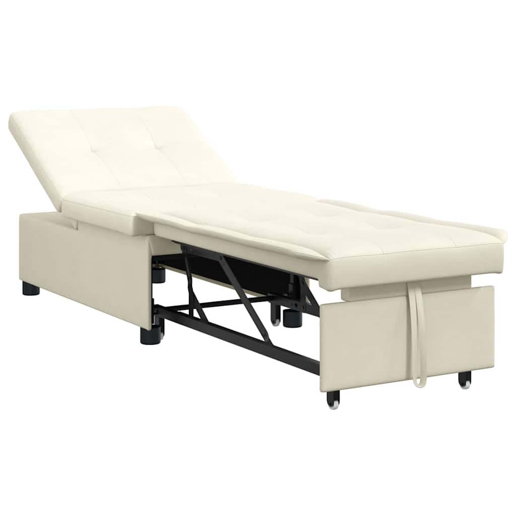 Sofá-Cama Creme 67 x 194 x 38 cm Veludo