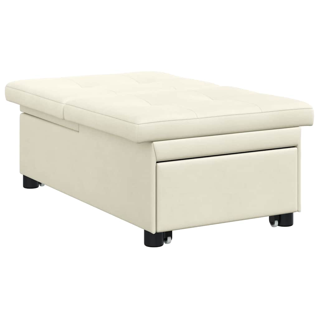Sofá-Cama Creme 67 x 194 x 38 cm Veludo