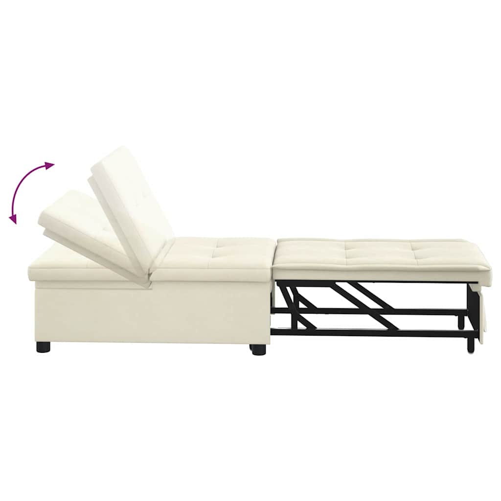 Sofá-Cama Creme 67 x 194 x 38 cm Veludo