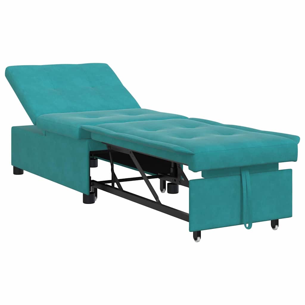 Sofá-Cama Turquesa 67 x 194 x 38 cm Veludo