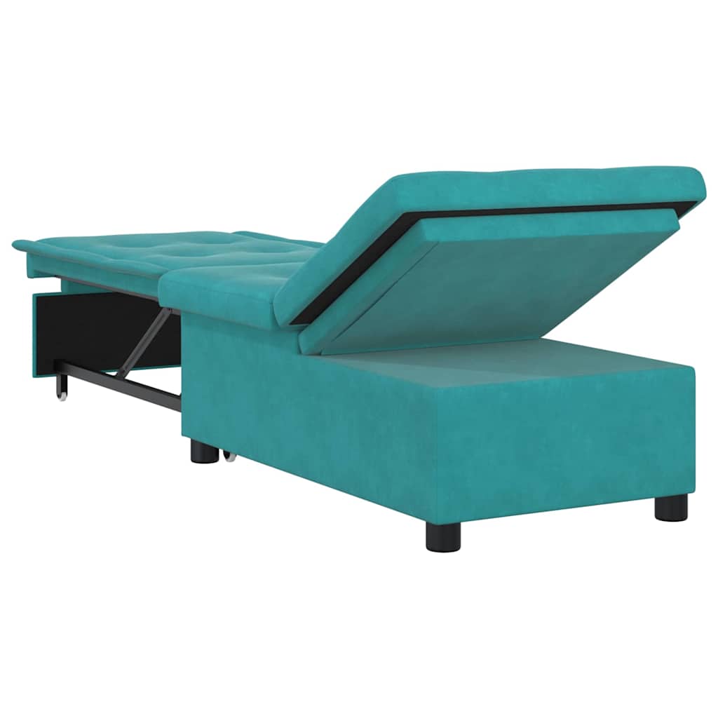 Sofá-Cama Turquesa 67 x 194 x 38 cm Veludo