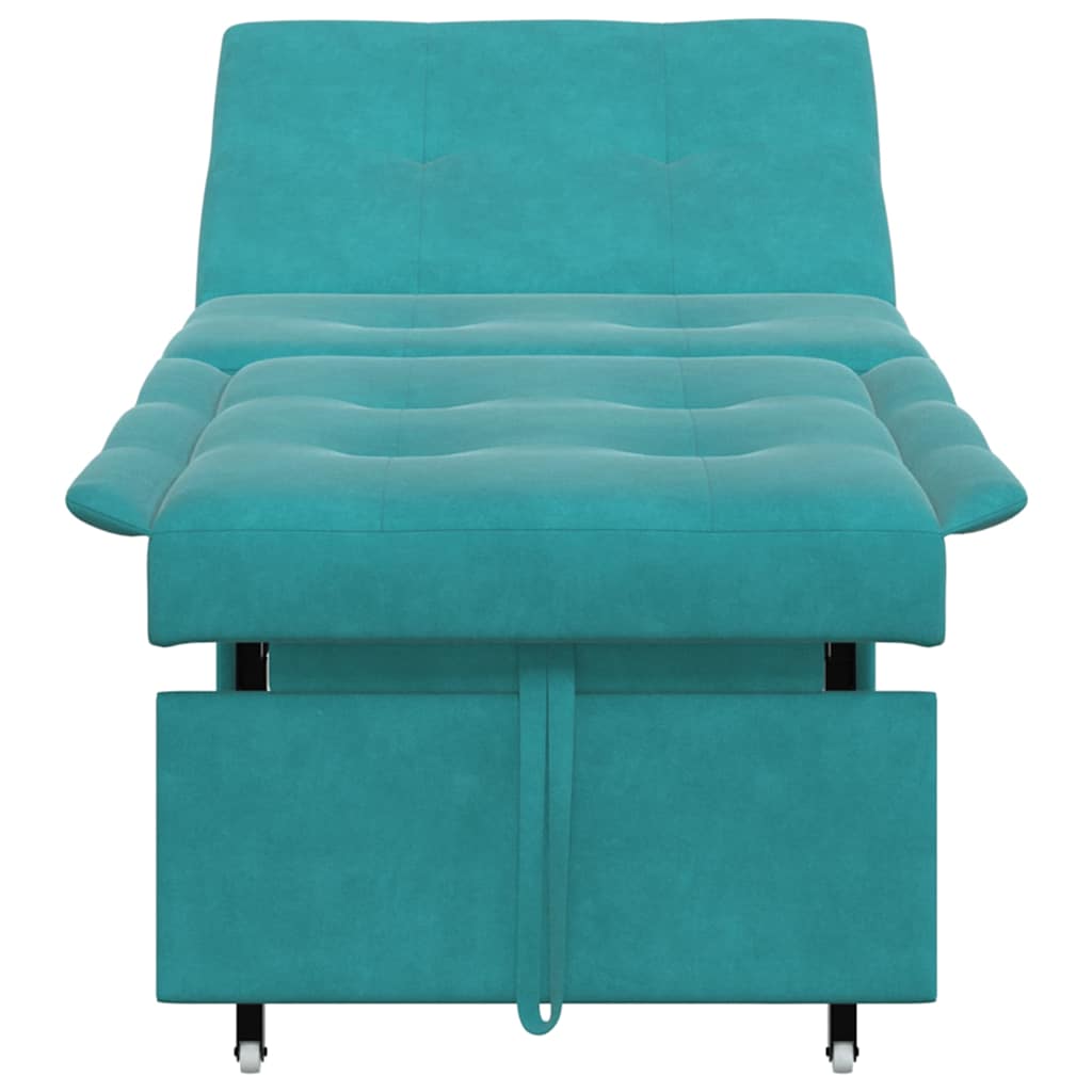 Sofá-Cama Turquesa 67 x 194 x 38 cm Veludo
