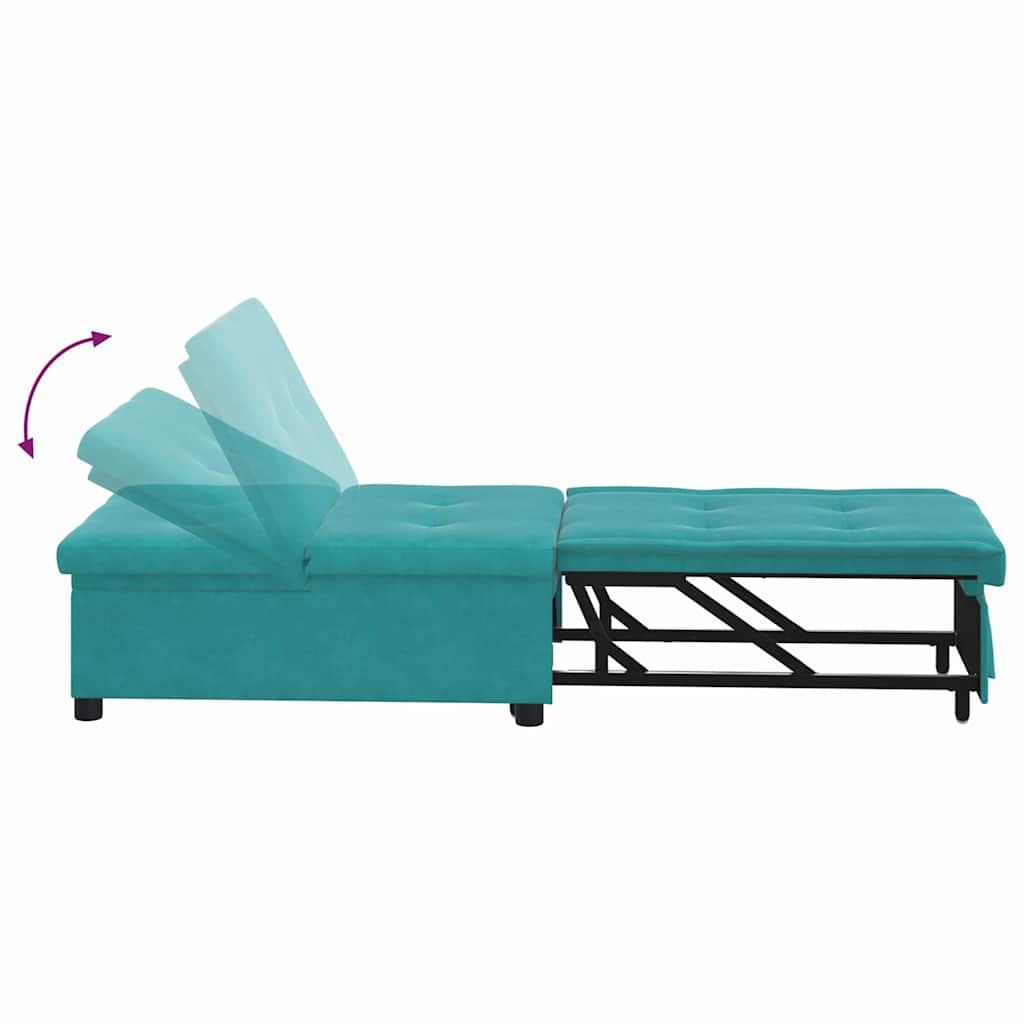 Sofá-Cama Turquesa 67 x 194 x 38 cm Veludo