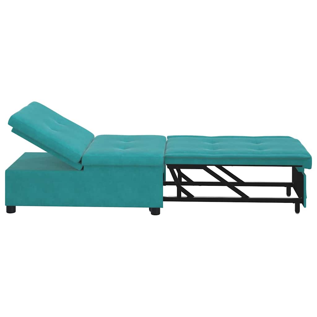 Sofá-Cama Turquesa 67 x 194 x 38 cm Veludo