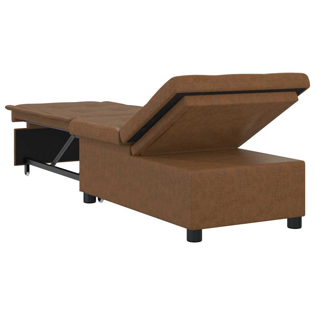 Sofá-Cama Castanho 67 x 194 x 38 cm Couro camurça sintético
