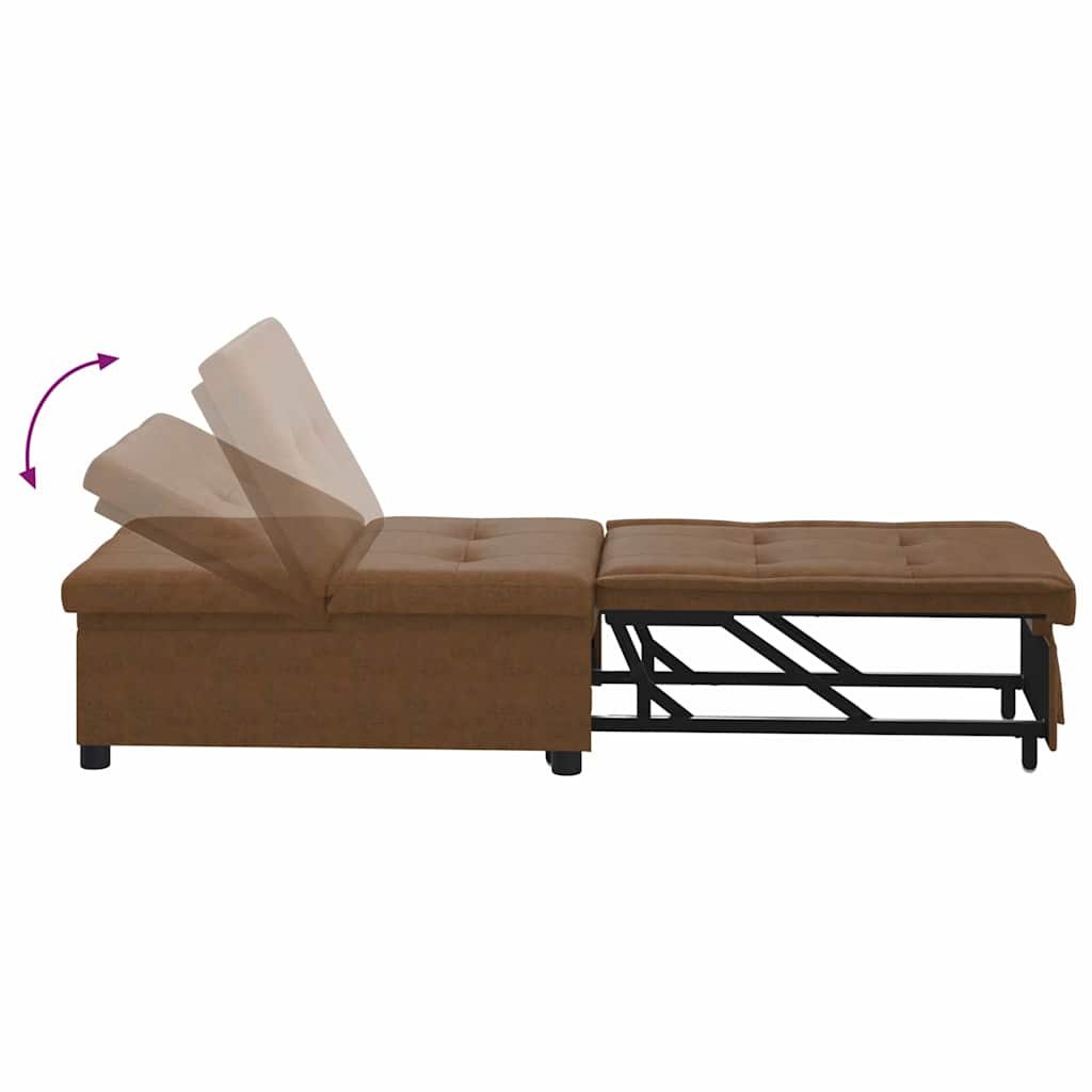 Sofá-Cama Castanho 67 x 194 x 38 cm Couro camurça sintético