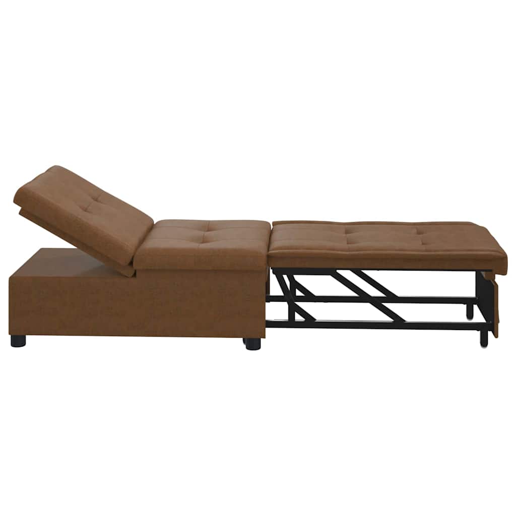 Sofá-Cama Castanho 67 x 194 x 38 cm Couro camurça sintético