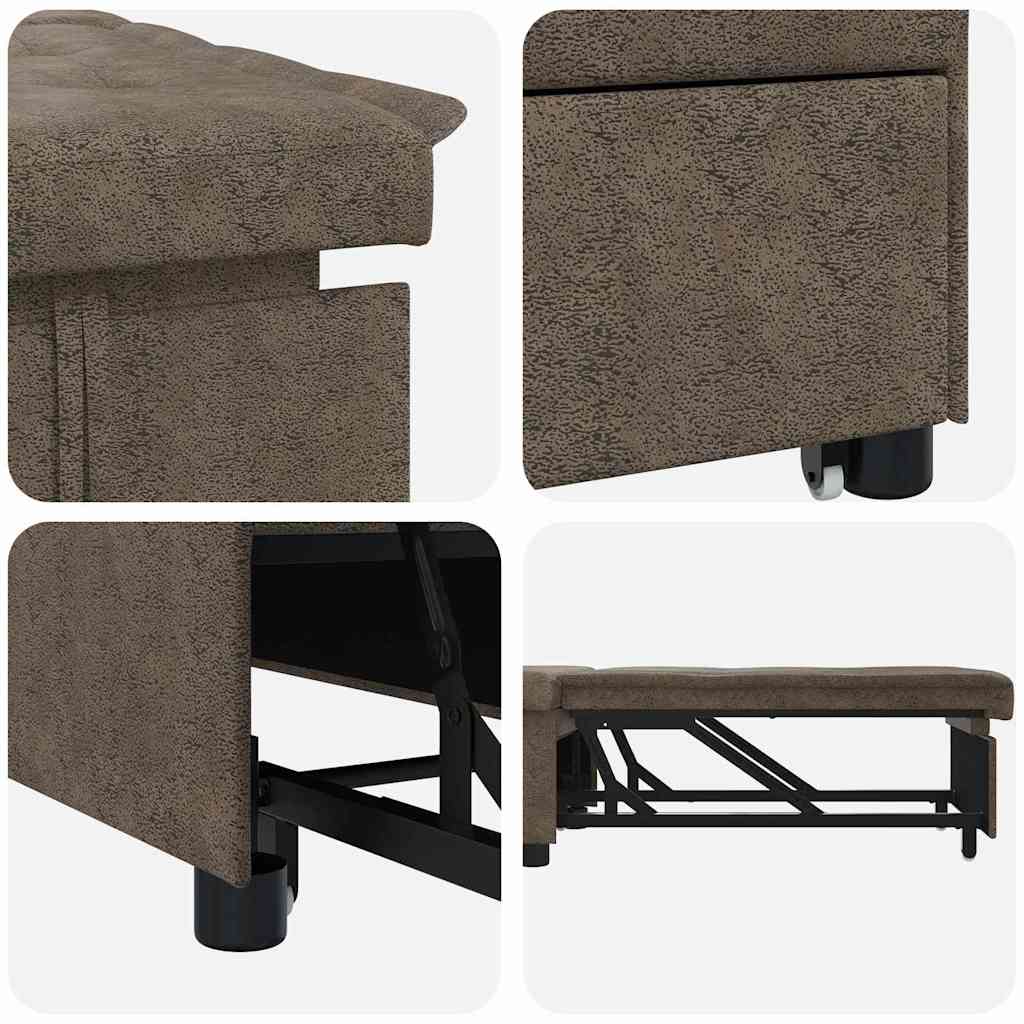 Sofá-Cama Cinzento escuro 67 x 194 x 38 cm