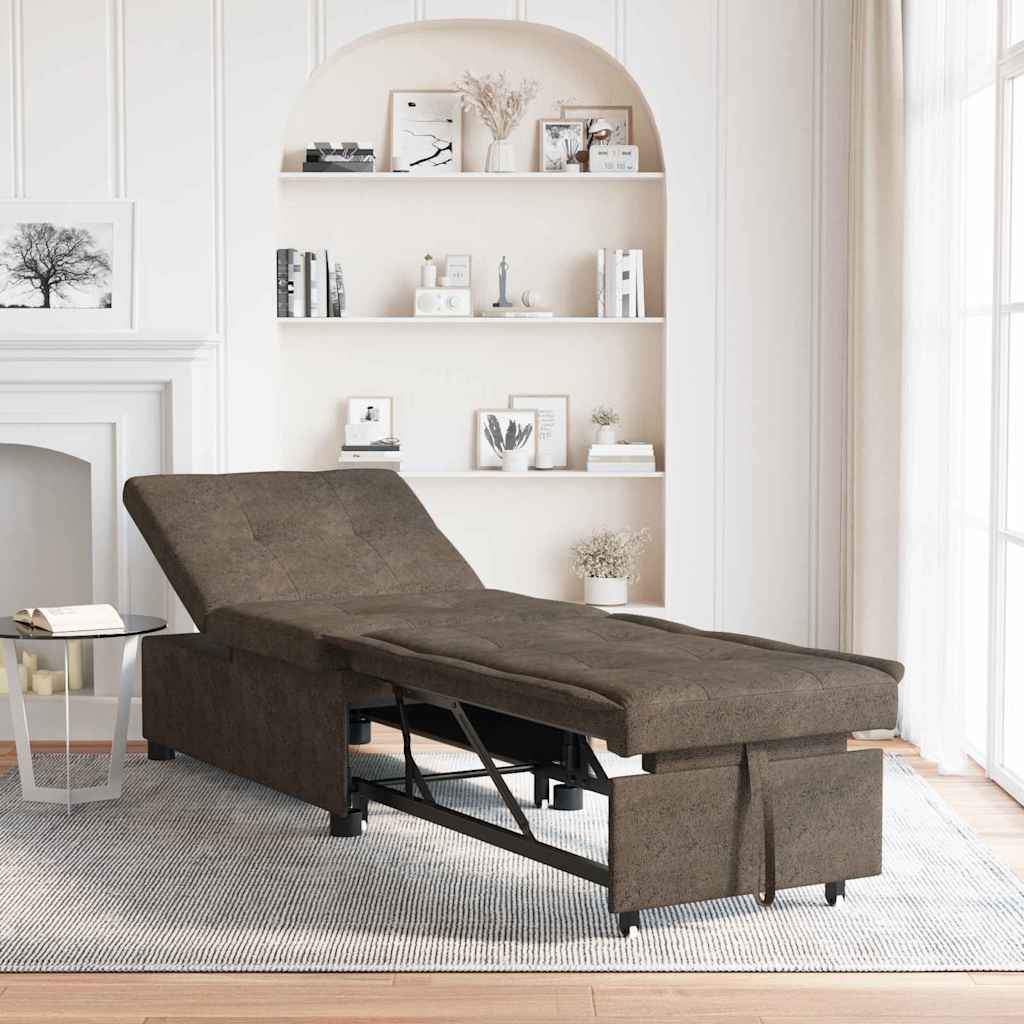 Sofá-Cama Cinzento escuro 67 x 194 x 38 cm