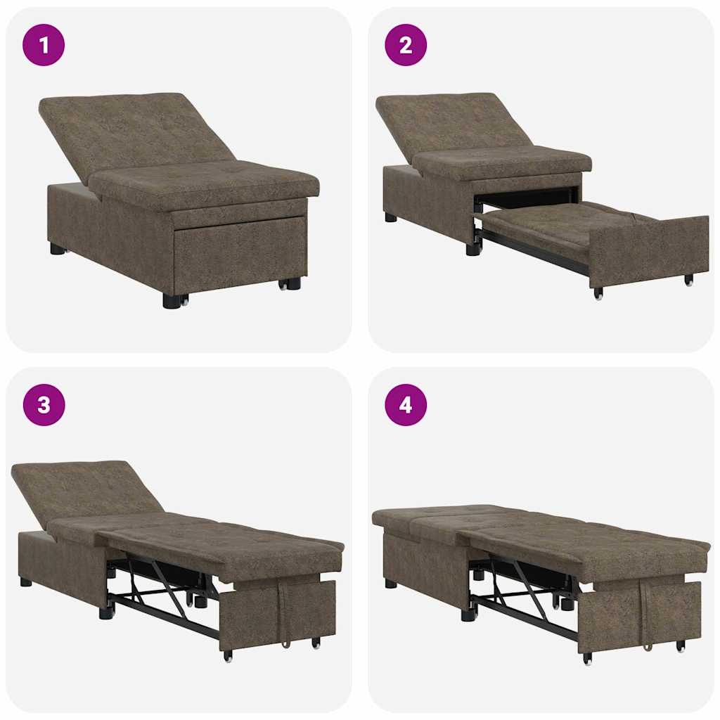 Sofá-Cama Cinzento escuro 67 x 194 x 38 cm