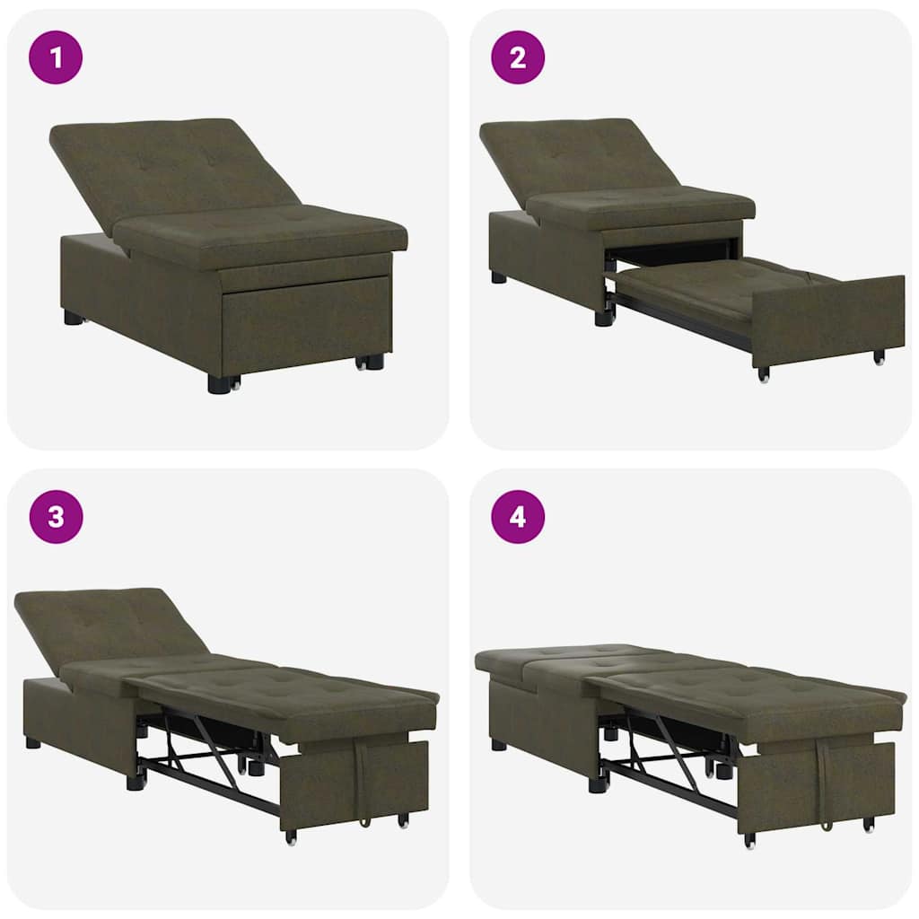 Sofá-Cama Verde exército 67 x 194 x 38 cm