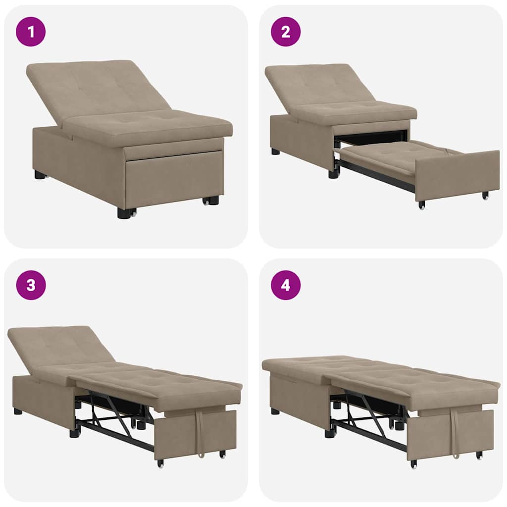 Sofá-Cama Cinzento-acastanhado 67 x 194 x 82 cm Contraplacado