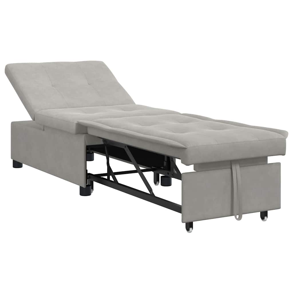 Sofá-Cama Cinzento-claro 67 x 194 x 82 cm Tecido de Microfibra