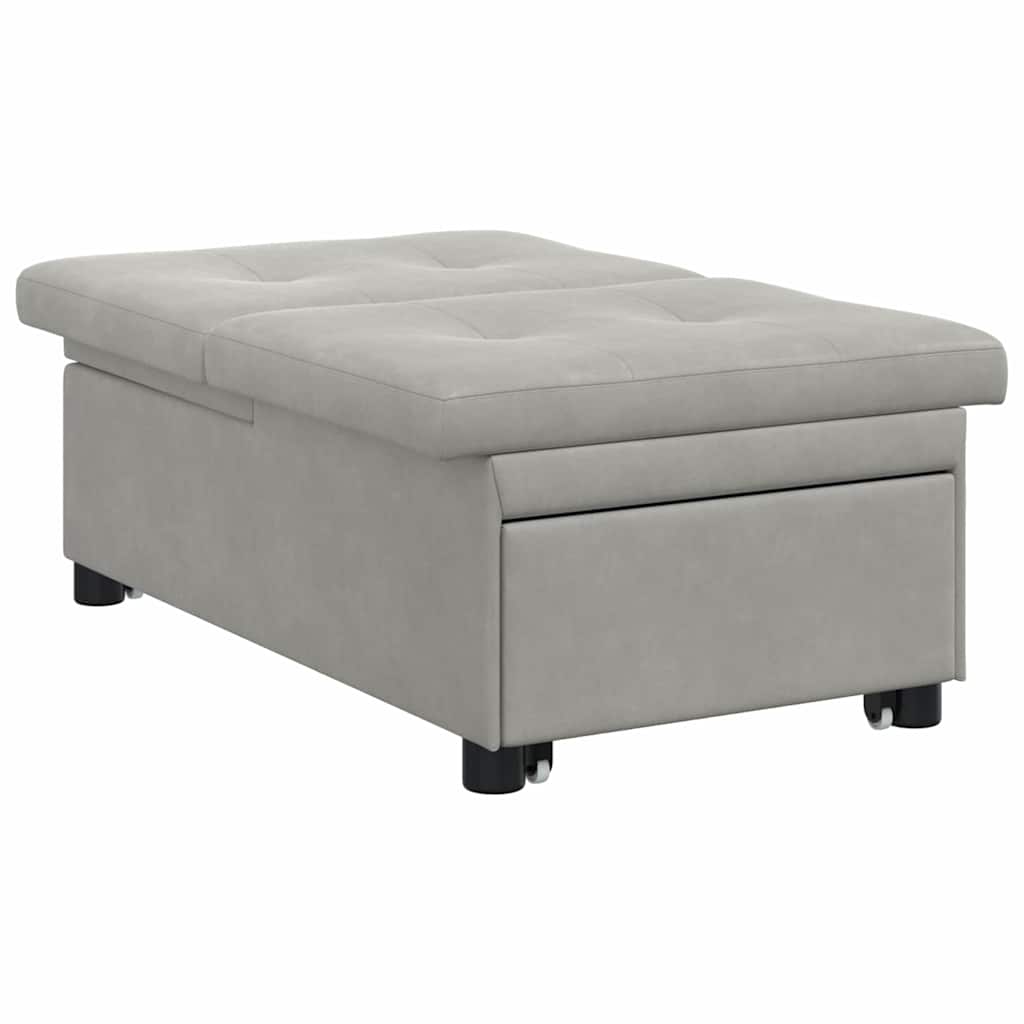 Sofá-Cama Cinzento-claro 67 x 194 x 82 cm Tecido de Microfibra