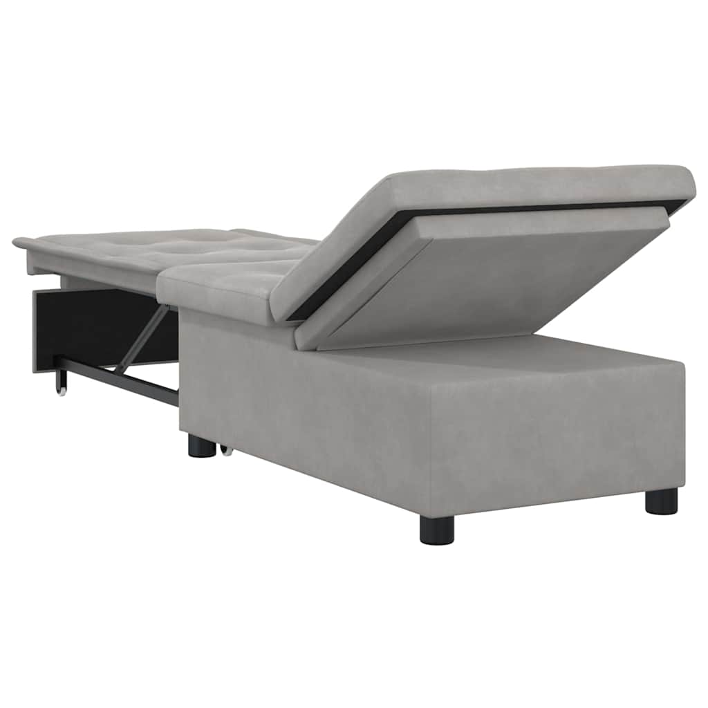 Sofá-Cama Cinzento-claro 67 x 194 x 82 cm Tecido de Microfibra