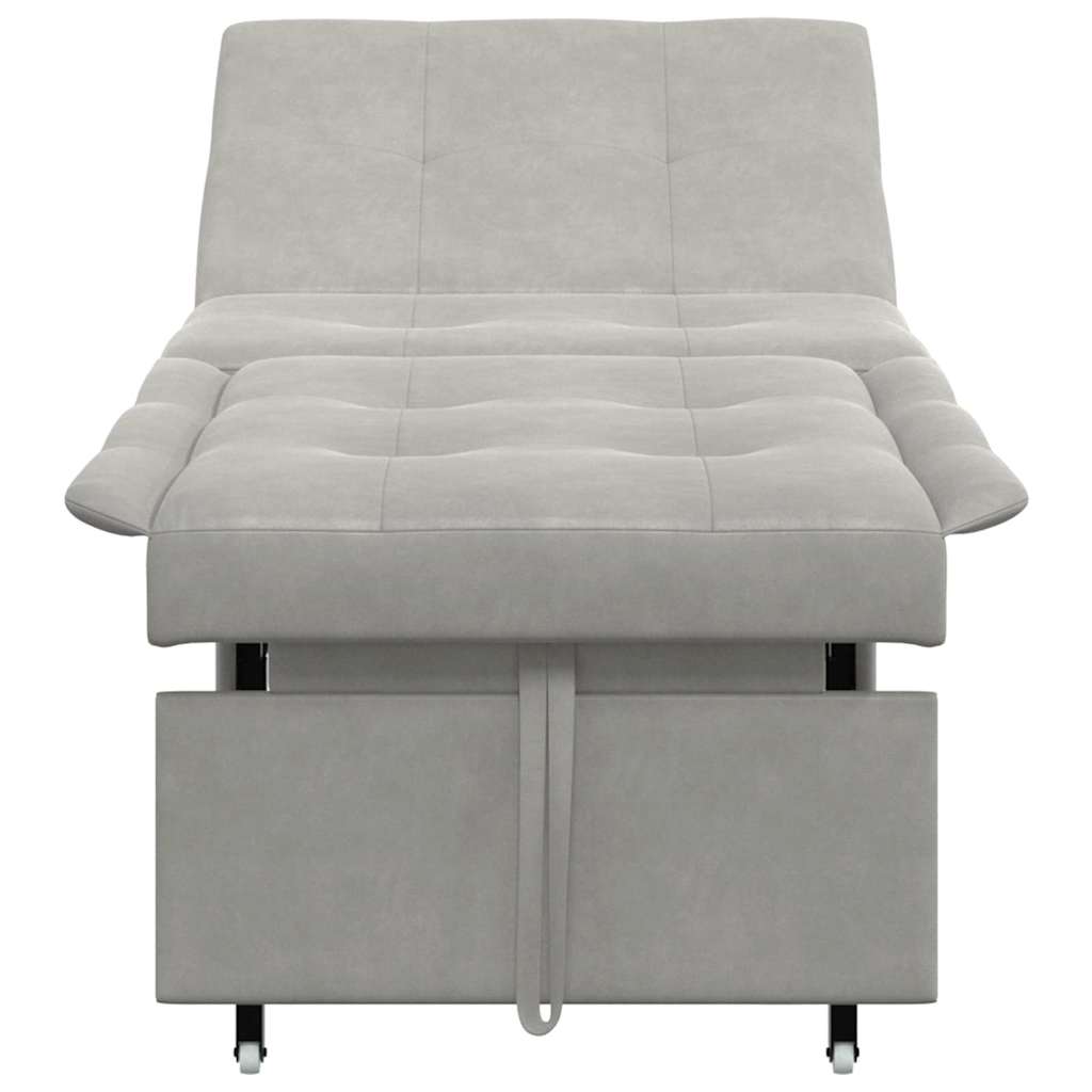 Sofá-Cama Cinzento-claro 67 x 194 x 82 cm Tecido de Microfibra