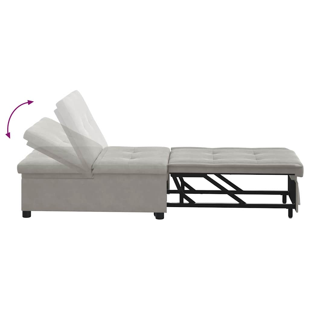 Sofá-Cama Cinzento-claro 67 x 194 x 82 cm Tecido de Microfibra