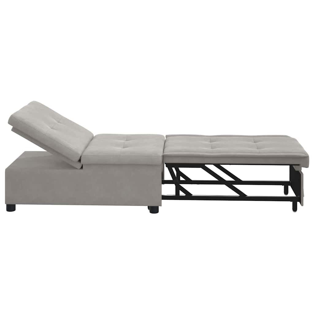 Sofá-Cama Cinzento-claro 67 x 194 x 82 cm Tecido de Microfibra