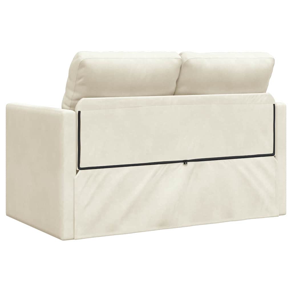 Sofá-Cama com almofada Creme 122 x 70 x 60 cm Veludo
