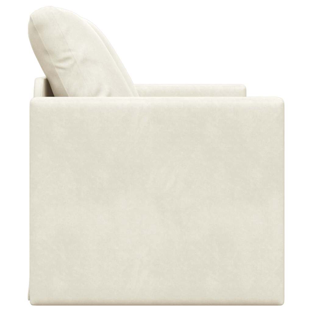 Sofá-Cama com almofada Creme 122 x 70 x 60 cm Veludo