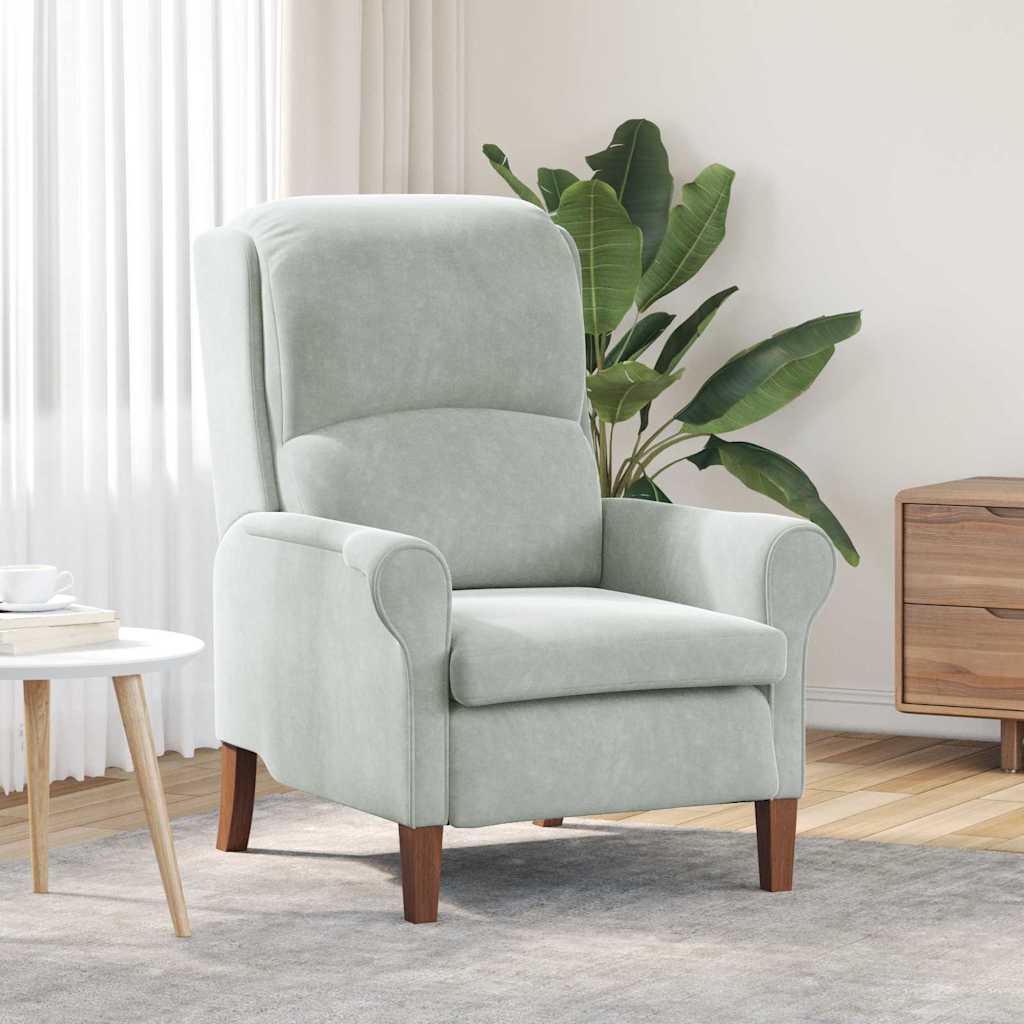 poltrona Cinzento-claro 76 x 94 x 102 cm Veludo