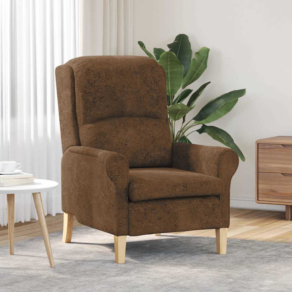 poltrona Castanho 76 x 94 x 102 cm Couro sintético