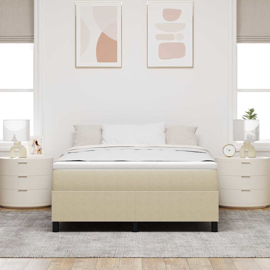 Cama Box Cinza Claro e Branco 203 x 140 x 60 cm