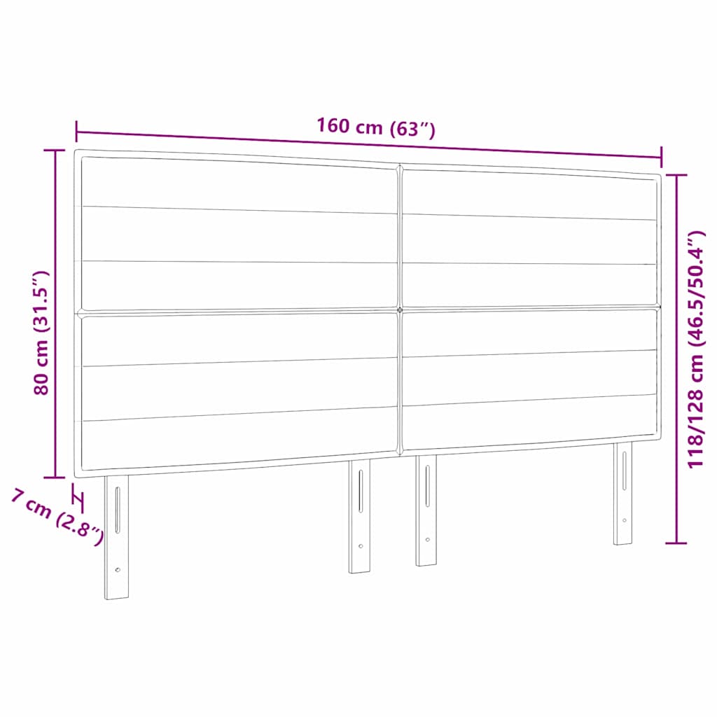 Cabeceira Outros com cabeceira Cinzento-claro 160 cm tecido