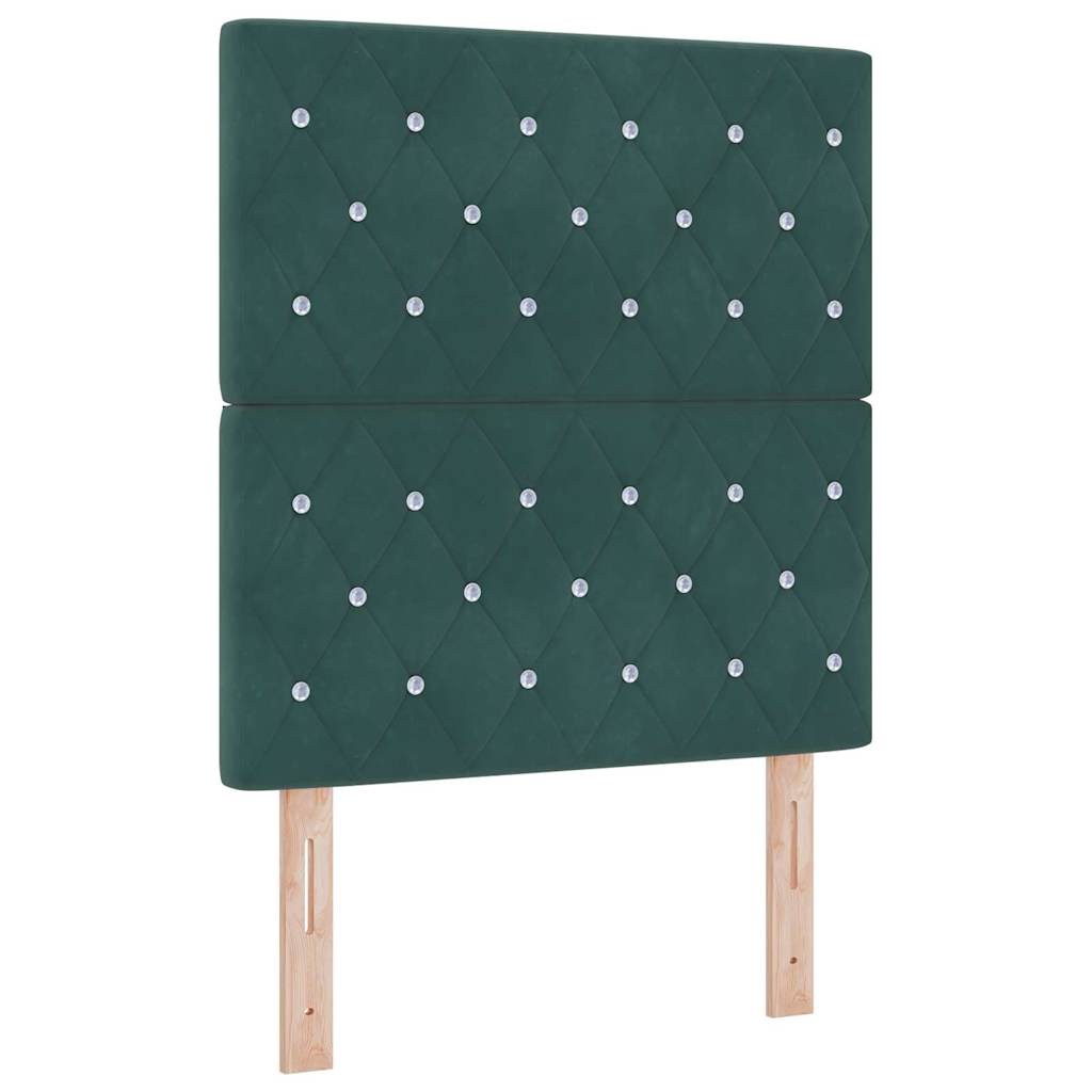 Cabeceira de Veludo Losangos Manual Verde-escuro 80 cm Veludo