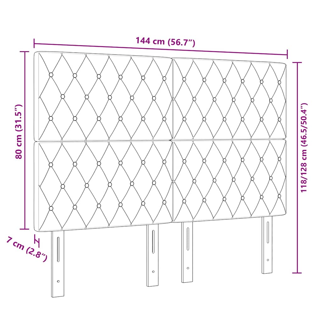 Cabeceira de Veludo Losangos Cinzento escuro 140 cm Veludo