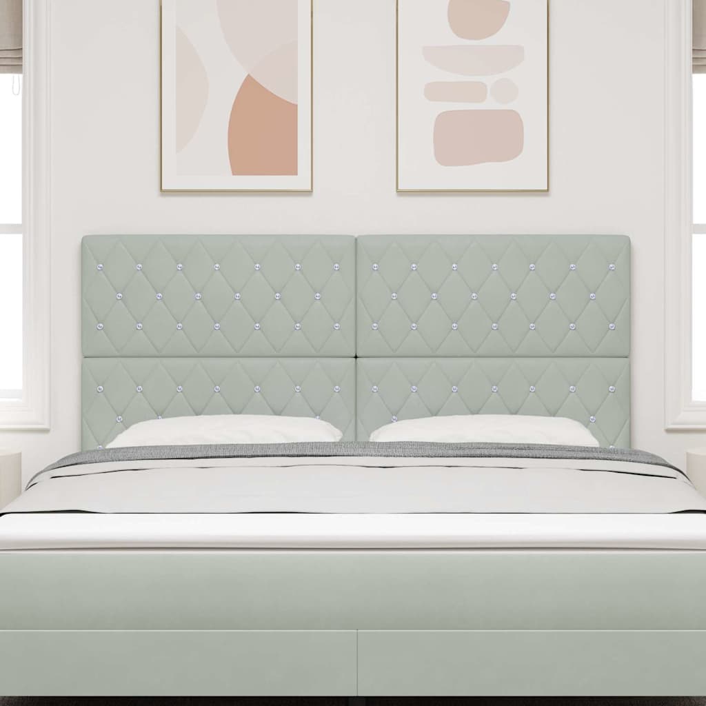 Cabeceira de Veludo Losangos Cinzento-claro 180 cm Veludo