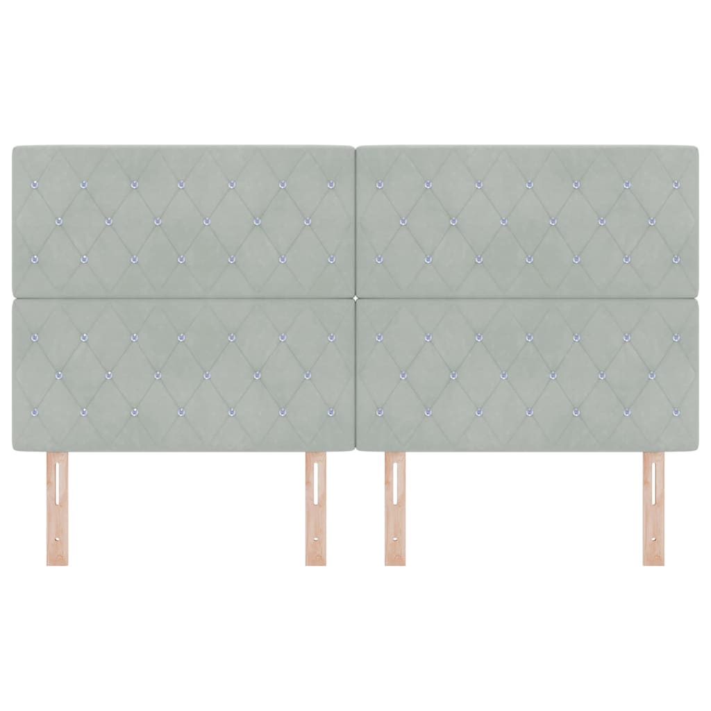 Cabeceira de Veludo Losangos Cinzento-claro 180 cm Veludo