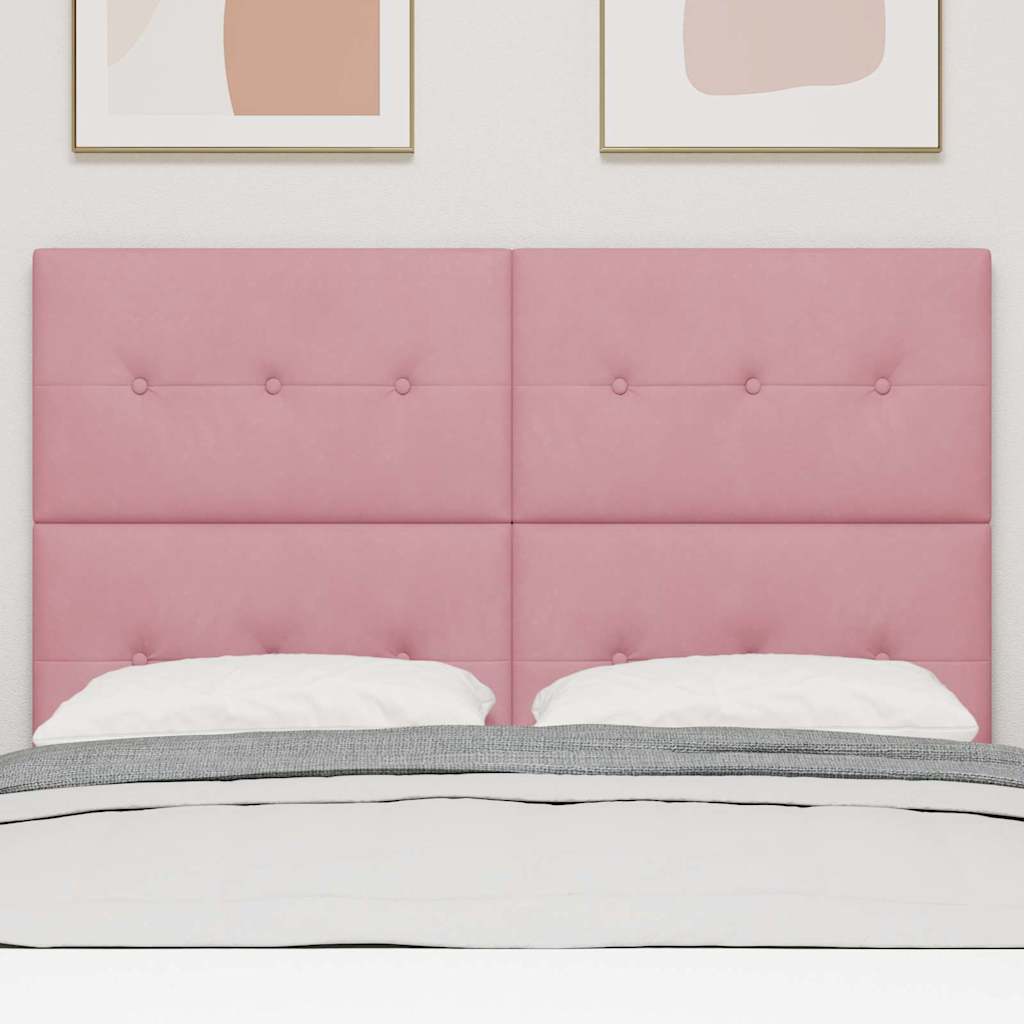 Cabeceira Montado na parede com cabeceira Rosa 160 cm Veludo