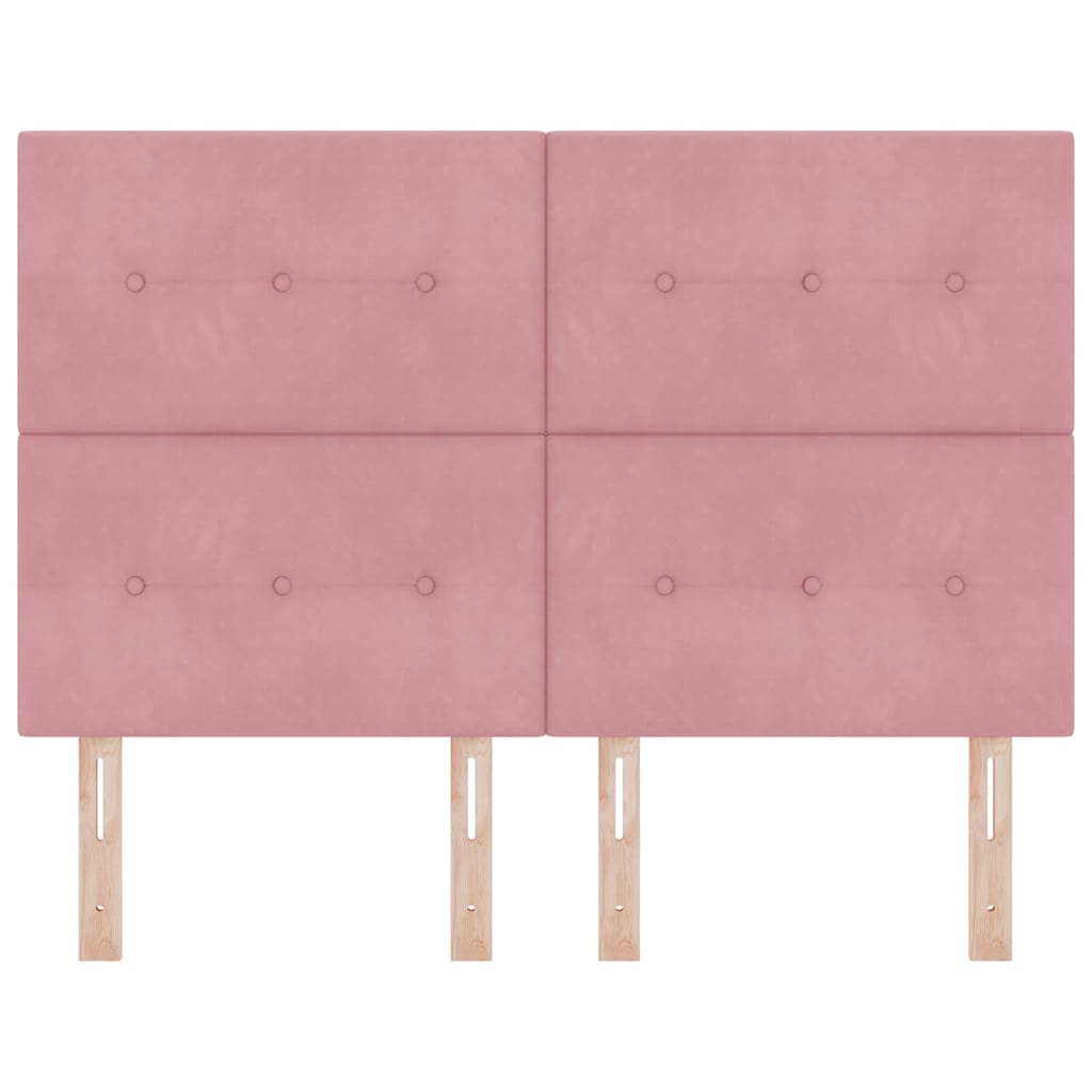Cabeceira Montado na parede com cabeceira Rosa 160 cm Veludo