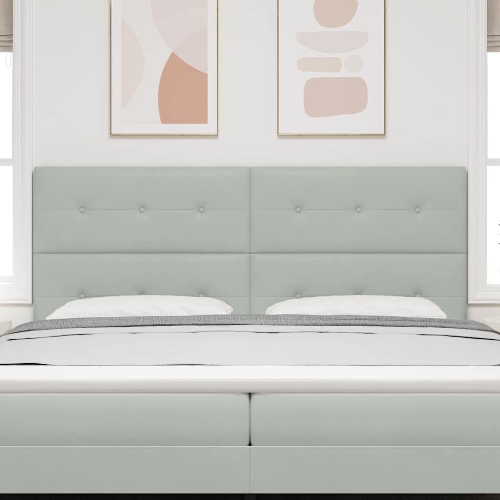 Cabeceira Montado na parede Manual Cinzento-claro 200 cm Veludo