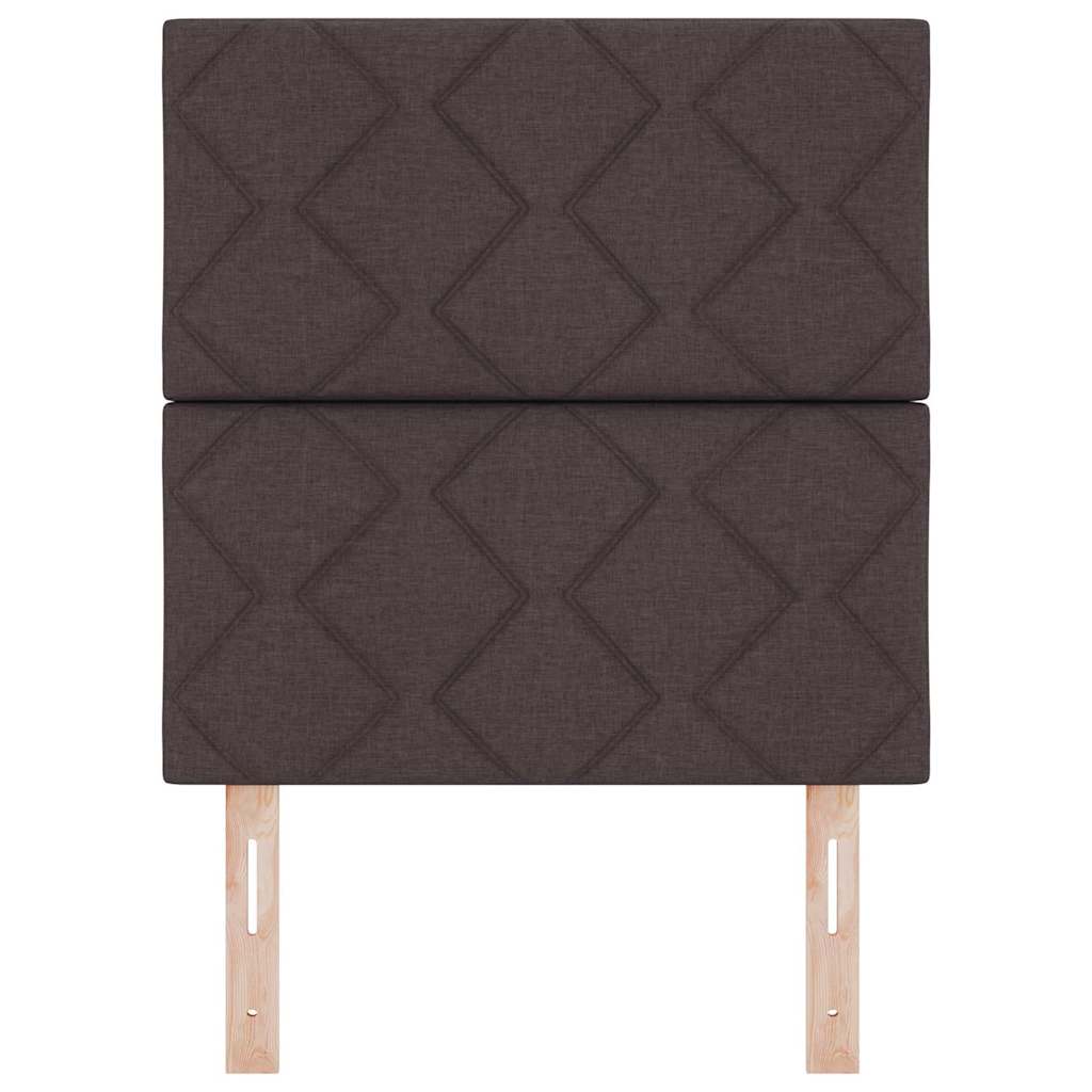 Cabeceira de Tecido Geométrico Castanho escuro 80 cm tecido